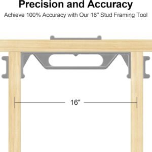 Framing Tools - 16″ Framing Stud Layout Tool, Stud Framing Jig for 16 Inch On-Center Precision Wall Stud Framing Measurement (1-Piece) - Image 6