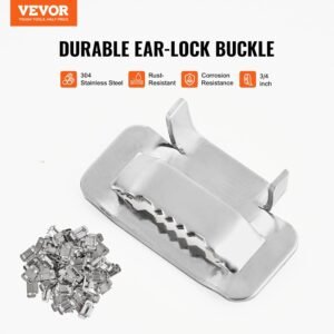 VEVOR Banding Strapping Kit with Strapping Tensioner Tool, 100 ft Length 304 Stainless Steel Banding 100 Metal Seals, Pallet Packaging Strapping Banding Kit, Banding Packaging Strapping for Packing 18 VEVOR Banding Strapping Kit with Strapping Tensioner Tool, 100 ft Length 304 Stainless Steel Banding 100 Metal Seals, Pallet Packaging Strapping Banding Kit, Banding Packaging Strapping for Packing - Image 8