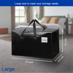 Moving Bags with Zipper - Extra Large Space Saving Totes for Storage, Heavy-Duty Tool Bag with Carrying Handles, Ideal for Camping & Travel, Tag Pocket Included - Image 6