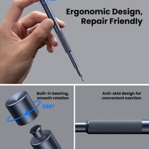 AXTH 25-in-1 Small Precision Screwdriver Set, Professional Magnetic Mini Repair Tool Kit for Phone, Computer, Watch, Laptop, Macbook, Ring Doorbell, Eyeglass, Electronic, [Bearing Steel] Screw Driver - Image 6