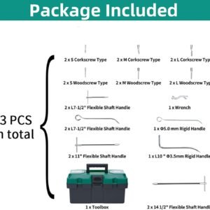 lukar 23pcs Packing Extractor, Pump Packing Puller Set, Packing Seal Puller, Stainless Steel Removable Tip, Flexible Packing Hook Extractor, Valve Packing Removal Tool with Toolbox - Image 9