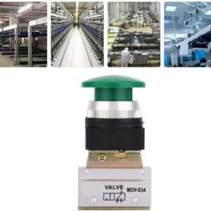 G1/8 Pneumatic Mechanical Valve,Aluminum Alloy 2 Position 3 Way Green Mushroom Push Button Switch for Mechanical Textile Equipment Medical Device Food Processing(MOV-03A) - Image 5