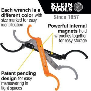 Klein Tools 50900R Conduit Lockout Wrench Set, Tighten and Loosen Locknuts in Tight Spaces, 1/2, 3/4 and 1-Inch, Offset Bends, 3-Piece - Image 3