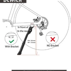 Bike Kickstand Aluminium Adjustable Center Bicycle Kickstand suitable Rear Side Bicycle Kickstand Fit for 26" 27.5" 29" 700C Bike Kick Stand for Bicycles Kickstand - Image 3