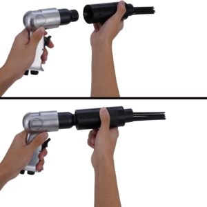 BHTOP Air Needle Scaler with 4 Chises, 19 Needles Pneumatic Air Hammer Needle Gun for Metalworks, Rust, Weld & Paint Remover 16 BHTOP Air Needle Scaler with 4 Chises, 19 Needles Pneumatic Air Hammer Needle Gun for Metalworks, Rust, Weld & Paint Remover - Image 7
