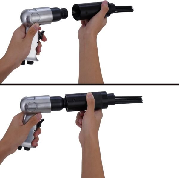 BHTOP Air Needle Scaler with 4 Chises, 19 Needles Pneumatic Air Hammer Needle Gun for Metalworks, Rust, Weld & Paint Remover 7 61dhSBMszRL. AC SL1500