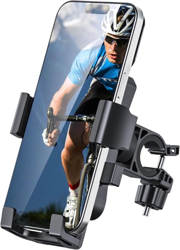 Bike Phone Holder Mount, Secure Handlebar Phone Mount Holder for Bike and Motorcycle, Suitable for iPhone and 4.5-6.8" Smartphones, Black 2 61eq32vufZL. AC SL1500