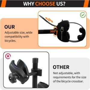 Foldable Electric Bike Rack Hitch Mount with Ramp for 2" Receiver, 2 Bike Rack for Car, Up to 4’’ Fat Tire, 136 lbs Capacity, with Locks, Tiltable, Wheels for Easy Transport - Image 7