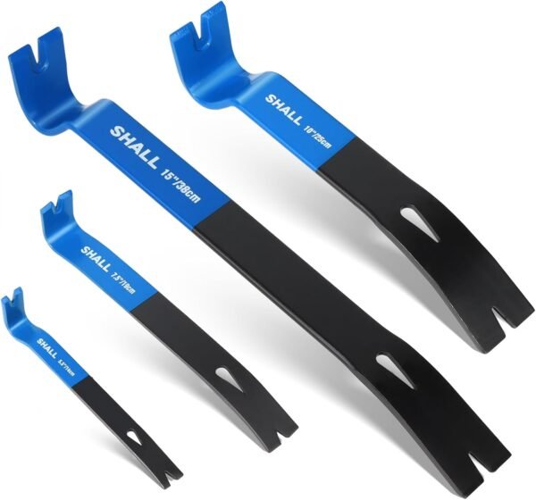 SHALL 4-Piece Flat Pry Bar Set -15" 10" 7.5" 5.5"- Heavy Duty & Mini Nail Puller Crowbar, Utility Claw Bar, Wonder Bar, High-Carbon Steel Flat Bar Tool for Home Remolding & Woodworking 2 61nxqplqLqL. AC SL1500