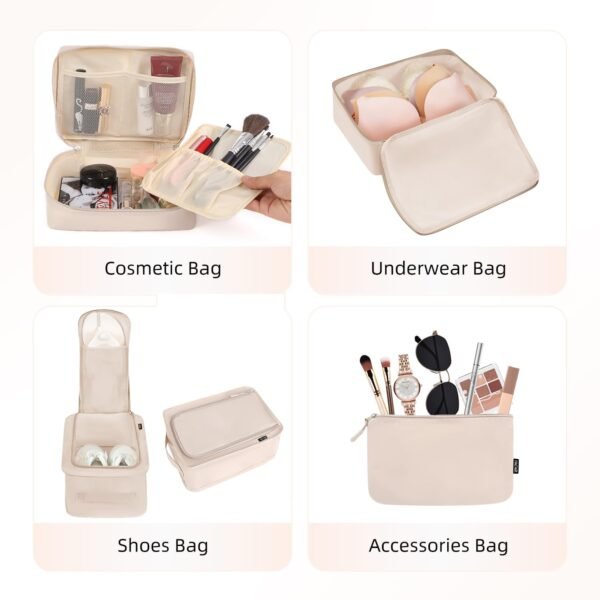 BAGAIL 8 Set Packing Cubes Luggage Packing Organizers for Travel Accessories-Cream 4 61plnS73bYL. AC SL1500