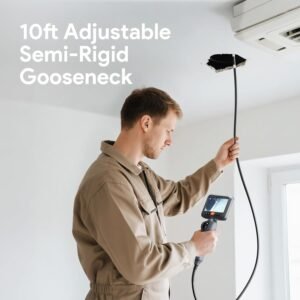 DEPSTECH Dual Lens Articulating Endoscope Camera with Lights, 4.5" Screen Two-Way Industrial Borescope, Flexible Snake Scope, Video Inspection Camera Tool for Wall Engine Auto Mechanics - 10FT - Image 4