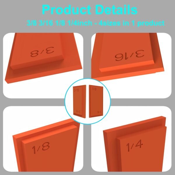4-in-1 Trim Reveal Tool - 1/8", 3/16", 1/4", 3/8" - Precision Trim Gauges - Non-Damaging Hard Plastic Door Reveal Marking Tools for Accurate Jamb Marking - Wood Reveal Spacing Tool (orange) 5 61s8CivmKtL. AC SL1500