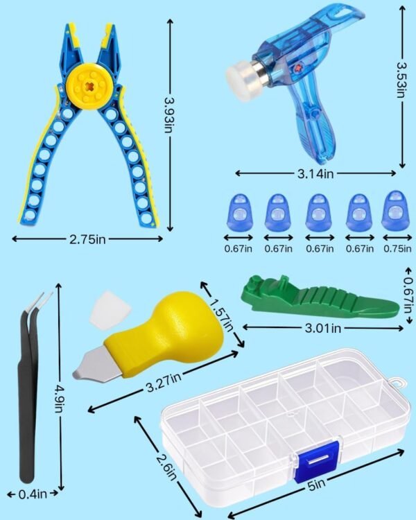 15PCS Remover Building Blocks Tool Kit - 3 PCS Brick Separator, Blocks Tool Suit, Multi-Functional Hammer, Red Gift Ribbon, Pliers, Tweezers, Finger Protectors with Iron-Box (Blue) 10 61shA T NkL. AC SL1000