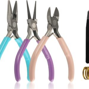3-Piece Jewelry Pliers Set - Needle Nose, Round Nose & Wire Cutters for Jewelry Making, Wire Crafting & Repair | Professional DIY Tools for Metalwork, Earrings & Bracelets 10 3-Piece Jewelry Pliers Set - Needle Nose, Round Nose & Wire Cutters for Jewelry Making, Wire Crafting & Repair | Professional DIY Tools for Metalwork, Earrings & Bracelets - Image 2