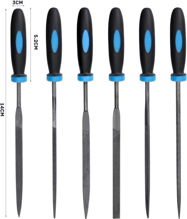Metal Needle File Set Metal Files Files Tools for Metal Needle Files Small File set for Metal Work Flat File File Tool Steel File Hand Files for Metal Wood Plastic Jewelry Leather DIY 6 Pcs 4 61toLP+Dr L. AC SL1500