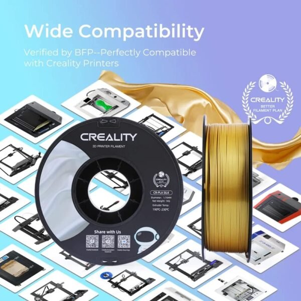Creality PLA 3D Printer Filament, PLA Filament 1.75mm Silk Shiny PLA Filament +/-0.02mm, 3D Printing Filament 1KG/2.2lb (Gold) 6 61uc715MyEL. AC SL1000