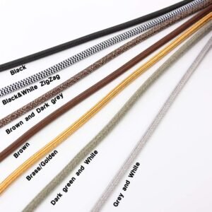 32.8ft Fabric Cloth Covered Round Wire,PRUNLLA Vintage 18/2 Industrial Electrical Lamp Cord, 18-Gauge Antique Style for Retro Lamp, DIY Projects (Grey and White) 13 32.8ft Fabric Cloth Covered Round Wire,PRUNLLA Vintage 18/2 Industrial Electrical Lamp Cord, 18-Gauge Antique Style for Retro Lamp, DIY Projects (Grey and White) - Image 6