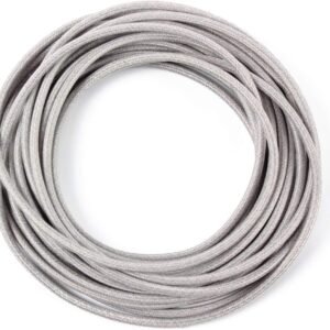 32.8ft Fabric Cloth Covered Round Wire,PRUNLLA Vintage 18/2 Industrial Electrical Lamp Cord, 18-Gauge Antique Style for Retro Lamp, DIY Projects (Grey and White) 10 32.8ft Fabric Cloth Covered Round Wire,PRUNLLA Vintage 18/2 Industrial Electrical Lamp Cord, 18-Gauge Antique Style for Retro Lamp, DIY Projects (Grey and White) - Image 3