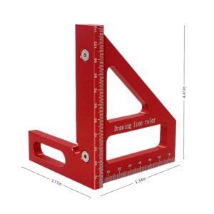 Aluminum Square 3D Multi-Angle, 45/90 Degree，Precision Combination Square Tool for Woodworking - Multi-Angle Measuring Ruler with Protractor, Layout & Framing for DIY, Carpentry - Image 3