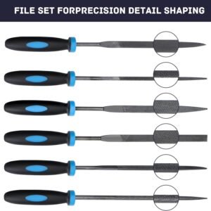 Metal Needle File Set Metal Files Files Tools for Metal Needle Files Small File set for Metal Work Flat File File Tool Steel File Hand Files for Metal Wood Plastic Jewelry Leather DIY 6 Pcs 11 Metal Needle File Set Metal Files Files Tools for Metal Needle Files Small File set for Metal Work Flat File File Tool Steel File Hand Files for Metal Wood Plastic Jewelry Leather DIY 6 Pcs - Image 3