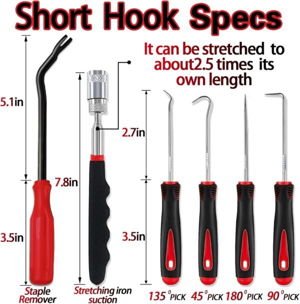 KEZE 11Pcs Carbon Steel Precision Pick & Hook Set with Scraper and Magnetic Telescoping Tool Kit for Remove Automotive Electronics Maintenance Hoses Gasket Hand Pick Up Tools 4 710C84qpfHL. AC SL1500