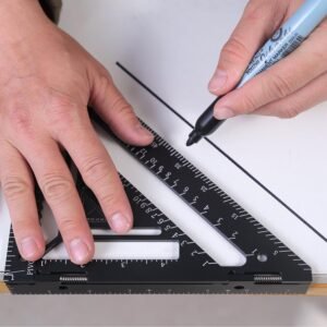 8.3" Ratter Square Tool with Jig Block - Flatwork and Repetitive Markings Specialty for Precise Carpentry Work,Sherwap Ratter Square Tool (Black) - Image 5