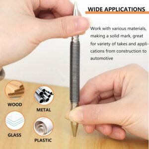 2-Piece Dual Head Nail Setter and Hinge Pin Punch Set, Hammerless 1/32″& 1/16″Spring Nail Set, 5000 PSI Striking Force Door Pin Removal Tool - Image 6