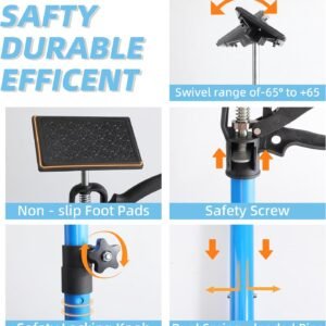 2PK Steel Cabinet Jacks for Installing Cabinets,14.6-23.6Inches, Adjustable 3rd Hand Support System,Telescopic Hand Support Pole, Third Hand Tools Support Pole 132LB Load for Lifting Drywall 15 2PK Steel Cabinet Jacks for Installing Cabinets,14.6-23.6Inches, Adjustable 3rd Hand Support System,Telescopic Hand Support Pole, Third Hand Tools Support Pole 132LB Load for Lifting Drywall - Image 7