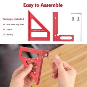 3D Multi-Angle Measuring Ruler, Precision Imperial 45/90 Degree Woodworking Square, Aluminum Alloy Miter Triangle Ruler and Layout Measuring Tool for Engineer, Carpenter, Construction Use 15 3D Multi-Angle Measuring Ruler, Precision Imperial 45/90 Degree Woodworking Square, Aluminum Alloy Miter Triangle Ruler and Layout Measuring Tool for Engineer, Carpenter, Construction Use - Image 7