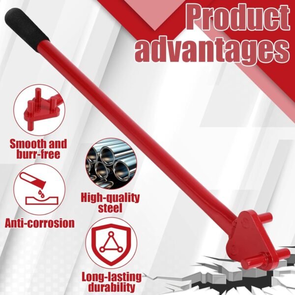 Tondiamo Rebar Bender Manual Hand Operated to 5/8" Bar Reverse Head, Bending Machine Manual Rebar Bender Metal Bending Tools for Flat Steel and Steel Rod, Red 5 713JyHun0PL. AC SL1500