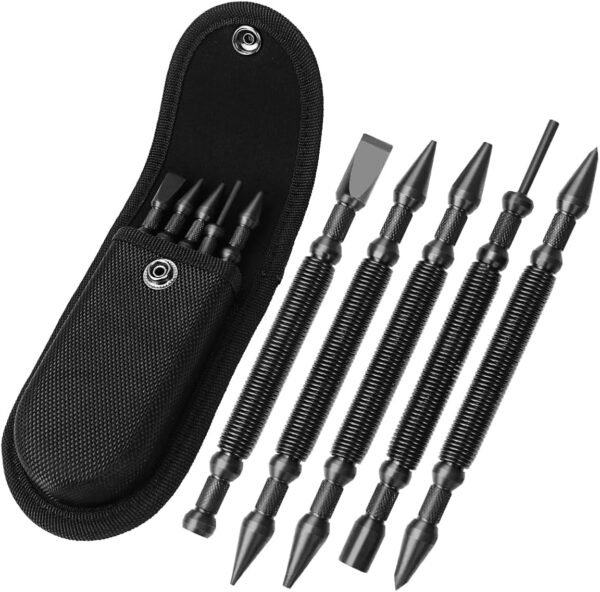5-Piece Nail Setter Dual Head Nail Set & Dual Head Center Punch & Hinge Pin Remover Punch Set, Spring Loaded Center Hole Punch, Nail Setter Features 1/8-in, 3/32-in, 3/16-in, 1/16-in, 1/32-in 2 713tjwo51qL. AC SL1200