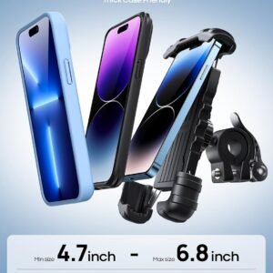 Lamicall Bike Phone Holder, Motorcycle Mount - Motorcycle Phone Holder, Handlebar Cell Phone Clamp, Scooter Phone Clip for iPhone Air 17 Pro Max, 16 15 Pro Max Plus, S20, More 4.7 to 6.8" Smartphones 12 Lamicall Bike Phone Holder, Motorcycle Mount - Motorcycle Phone Holder, Handlebar Cell Phone Clamp, Scooter Phone Clip for iPhone Air 17 Pro Max, 16 15 Pro Max Plus, S20, More 4.7 to 6.8" Smartphones - Image 4