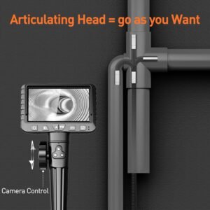 DXZtoz Two-Way Articulating Borescope, Industrial Endoscope with 0.33in Articulated Snake Camera, Video Inspection Scope with Light for Automotive Aircraft Mechanics- 5.5FT - Image 3