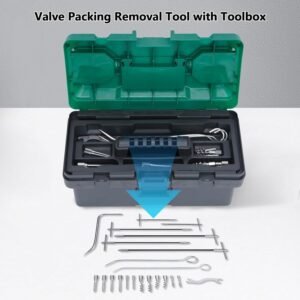 lukar 23pcs Packing Extractor, Pump Packing Puller Set, Packing Seal Puller, Stainless Steel Removable Tip, Flexible Packing Hook Extractor, Valve Packing Removal Tool with Toolbox - Image 3