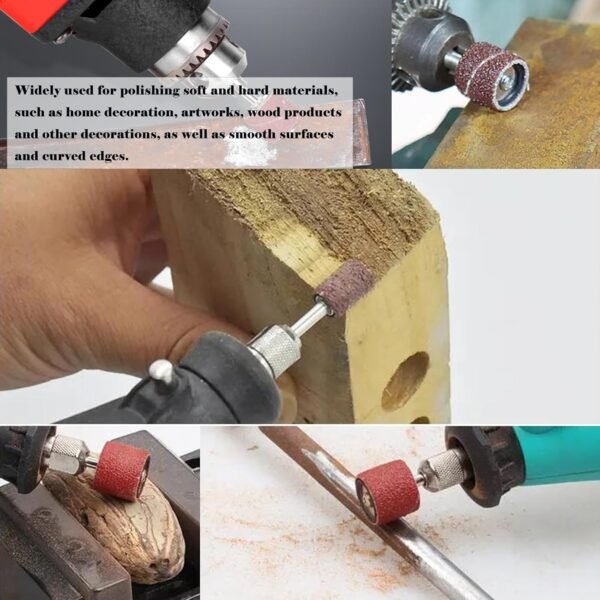 Tnisesm 552Pcs Aluminum Oxide Sanding Drum Set,Including 525 Pieces 80 120 150 240 320 400 600 Grit Drum Sander Sanding Sleeves and 24 Pieces Drum Mandrels for Dremel Rotary Tool,Sanding Drums 7 715vQr3ip3L. AC SL1500