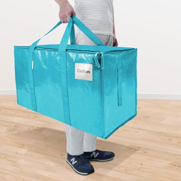 TICONN 6 Pack Extra Large Moving Bags with Zippers & Carrying Handles, Heavy-Duty Storage Tote Moving Boxes for Space Saving (6 Pack, Aqua) 3 7178hL51cTL. AC SL1500