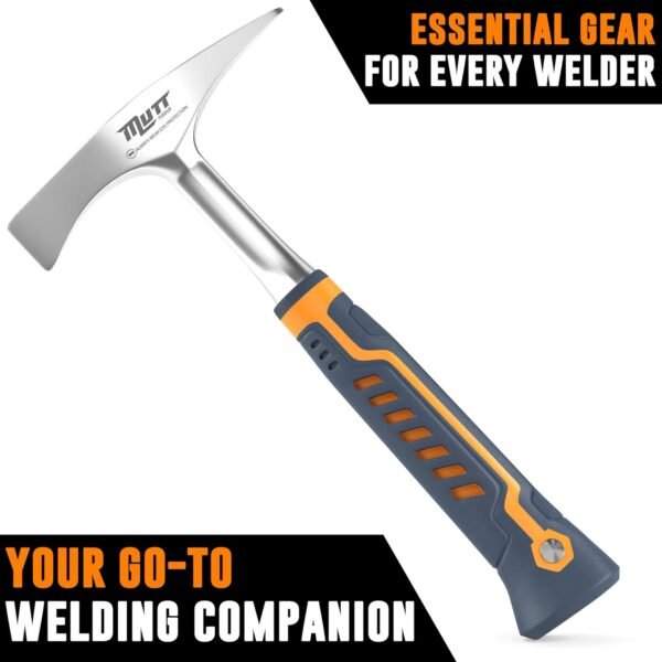 Mutt Tools 14oz Head Weight Welding Chipping Hammer - Professional Slag Hammer for Welders - Forged Steel Impact Tool for Metal Work - Welding Hammer 7 717KUIeLORL. AC SL1500