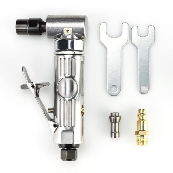 Air Angle Die Grinder, 0.25 hp and 21,000 RPM Motor, Lightwight Aluminum Body, Safety Lock, With 1/4" 1/8" Collets, Pneumatic Power Tool For Grinding and Polishing on Metalwork Woodwork 2 71835HozJUL. SL1500