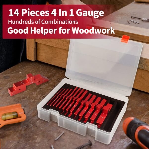 Setup Blocks Woodworking, 14pcs Aluminum Setup Blocks Height Gauge Set for Router Table Saw and Angle Measure Set up (Each Setup Bars has Different Thickness) 5 718HOSk7lTL. AC SL1500