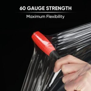 TICONN Stretch Wrap Stretch Film Roll, 1000ft Industrial Strength 15 inch Wide Clear Plastic Wrap with Handles for Pallet Wrapping Shipping Moving - Image 4