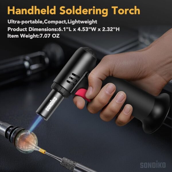 Sondiko Butane Torch Lighter with Fuel Gauge, Refillable Soldering Torch with Adjustable Flame for Welding, Resin Art, Industrial(Butane Gas Not Included) 6 718aWqudWXL. AC SL1500