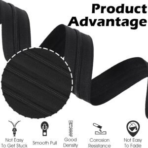 YBEATY Coil Zippers Nylon DIY Sewing Tailor Craft Tape Roll Replacement with 20 pcs Zipper Sliders for Bag Luggage Garment Dress Home Sofa Pillow Textile (Black) 12 YBEATY Coil Zippers Nylon DIY Sewing Tailor Craft Tape Roll Replacement with 20 pcs Zipper Sliders for Bag Luggage Garment Dress Home Sofa Pillow Textile (Black) - Image 4