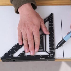 8.3" Ratter Square Tool with Jig Block - Flatwork and Repetitive Markings Specialty for Precise Carpentry Work,Sherwap Ratter Square Tool (Black) - Image 4