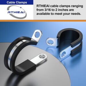 50 PCS 3/8 Inch Stainless Steel Cable Clamps - Insulated, Hose & Pipe Clamps - Image 3