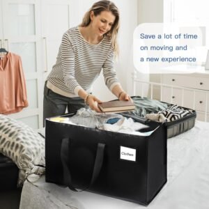 Moving Bags with Zipper - Extra Large Space Saving Totes for Storage, Heavy-Duty Tool Bag with Carrying Handles, Ideal for Camping & Travel, Tag Pocket Included - Image 4