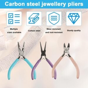 3-Piece Jewelry Pliers Set - Needle Nose, Round Nose & Wire Cutters for Jewelry Making, Wire Crafting & Repair | Professional DIY Tools for Metalwork, Earrings & Bracelets 15 3-Piece Jewelry Pliers Set - Needle Nose, Round Nose & Wire Cutters for Jewelry Making, Wire Crafting & Repair | Professional DIY Tools for Metalwork, Earrings & Bracelets - Image 7