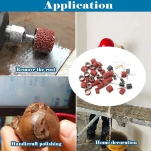 Tnisesm 552Pcs Aluminum Oxide Sanding Drum Set,Including 525 Pieces 80 120 150 240 320 400 600 Grit Drum Sander Sanding Sleeves and 24 Pieces Drum Mandrels for Dremel Rotary Tool,Sanding Drums 16 Tnisesm 552Pcs Aluminum Oxide Sanding Drum Set,Including 525 Pieces 80 120 150 240 320 400 600 Grit Drum Sander Sanding Sleeves and 24 Pieces Drum Mandrels for Dremel Rotary Tool,Sanding Drums - Image 8