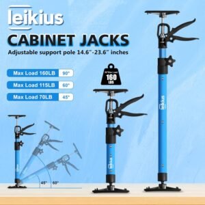 2PK Steel Cabinet Jacks for Installing Cabinets,14.6-23.6Inches, Adjustable 3rd Hand Support System,Telescopic Hand Support Pole, Third Hand Tools Support Pole 132LB Load for Lifting Drywall 12 2PK Steel Cabinet Jacks for Installing Cabinets,14.6-23.6Inches, Adjustable 3rd Hand Support System,Telescopic Hand Support Pole, Third Hand Tools Support Pole 132LB Load for Lifting Drywall - Image 4