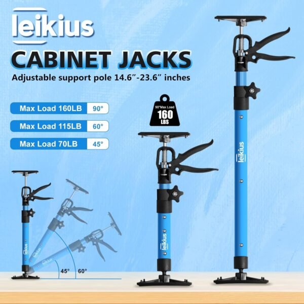 2PK Steel Cabinet Jacks for Installing Cabinets,14.6-23.6Inches, Adjustable 3rd Hand Support System,Telescopic Hand Support Pole, Third Hand Tools Support Pole 132LB Load for Lifting Drywall 4 71An7g7SpsL. AC SL1500