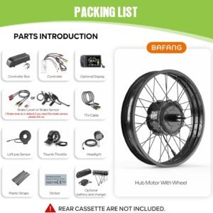 BAFANG 48V1000W Rear Hub Motor:Electric Bike Conversion Kit for 20"/26" Fat Tire Bikes, Ebike Kit with PAS Sensor, Optional Digital Display & Battery - Suit for for 175mm Dropout Size Snow/Beach Bike 19 BAFANG 48V1000W Rear Hub Motor:Electric Bike Conversion Kit for 20"/26" Fat Tire Bikes, Ebike Kit with PAS Sensor, Optional Digital Display & Battery - Suit for for 175mm Dropout Size Snow/Beach Bike - Image 9